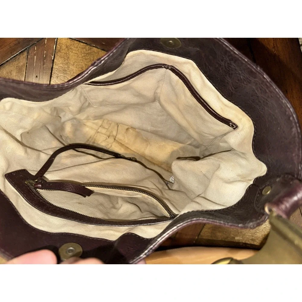 Vintage 2008 Michael Kors Collection‎ Burgundy Brown Leather Hobo Bag - Picture 7 of 9